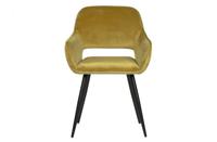 WOOOD Eetkamerstoel 'Jelle' Velvet, kleur Geel - thumbnail