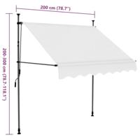 Luifel handmatig uittrekbaar met LED 200 cm crme - thumbnail