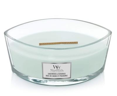 WoodWick ellipse candle sagewood & seagrass