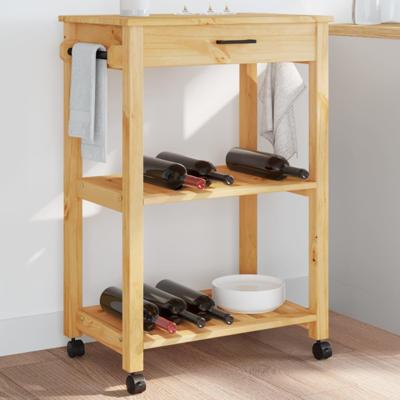 Keukentrolley MONZA 60x40x88,5 cm massief grenenhout