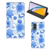 Smart Cover voor OnePlus Nord 2 5G Flowers Blue - thumbnail