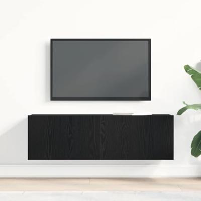 TV-kasten Zwart eiken 100 x 30 x 30 cm Bewerkt hout