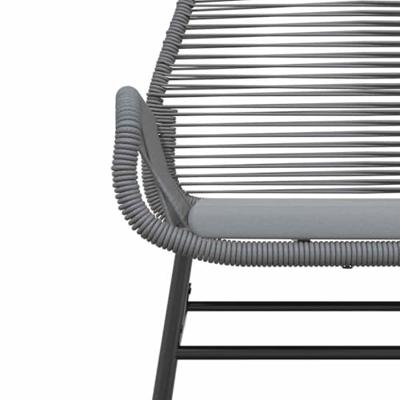 9-delige Tuinset met kussens poly rattan glas grijs