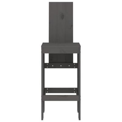 Barkrukken 2 st 40x42x120 cm massief grenenhout grijs Barkrukken 2 st 40x42x120 cm massief grenenhout grijs