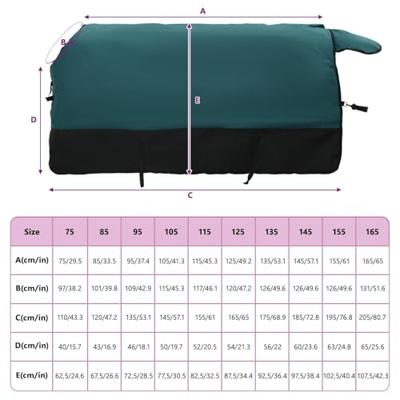 VidaXL Paardendeken donkergroen en zwart 155 cm polyester