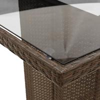 9-delige Tuinset met kussens poly rattan bruin - thumbnail