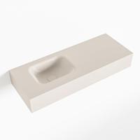 MONDIAZ LEX Linen vrijhangende solid surface wastafel 80cm. Positie wasbak links - thumbnail