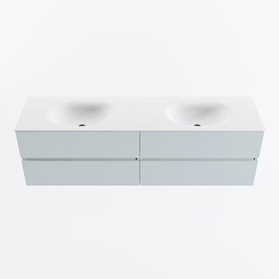 MONDIAZ VICA 170cm badmeubel onderkast Clay 4 lades. Wastafel MOON dubbel zonder kraangat, kleur Talc.