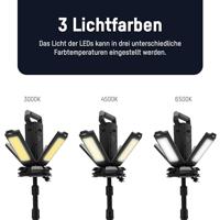LED Werklamp Four Head 4 x 30 Watt - Inklapbaar - 14000 Lm - thumbnail