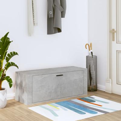 VidaXL Wandschoenenkast 100x35x38 cm bewerkt hout betongrijs VidaXL Wandschoenenkast 100x35x38 cm bewerkt hout betongrijs