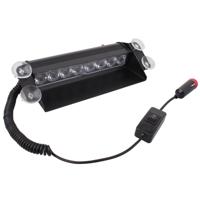 8W 800LM 8-LED wit + rood licht 3-standen instelbare hoek auto Strobe Flash Dash lichte waarschuwing Pechlamp met zuignap DC 12V - thumbnail