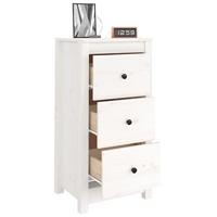 Dressoir 40x35x80 cm massief grenenhout wit - thumbnail