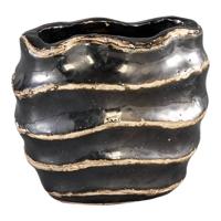 Matz Grey ceramic wave pot oval S - thumbnail