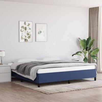 Bedframe zonder matras stof blauw 200x200 cm Bedframe zonder matras stof blauw 200x200 cm