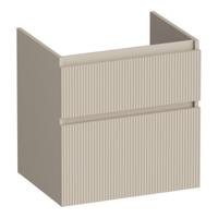 Brauer Delight Wavy - Onderkast - 60 cm - met 2 Softclose Lades Greeploos en 1 Sifon Uitsparing - Mat Beige - thumbnail