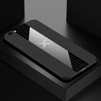 Voor iPhone 6 plus & 6s plus XINLI stiksels doek Textue schokbestendig TPU beschermhoes (zwart) - thumbnail
