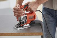 BLACK+DECKER BES610 650W Pendeldecoupeerzaag | 1 zaagblad voor hout | 1 zaagrechtblad voor hout | Antisplinterplaatje - BES610-QS - thumbnail