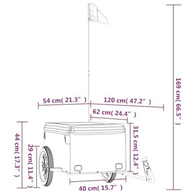 Fietstrailer 30 kg ijzer zwart en grijs