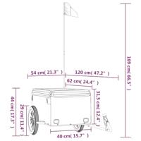 Fietstrailer 30 kg ijzer zwart en grijs - thumbnail