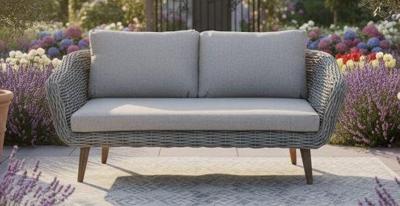 Serrano lounge bench grey wicker/acacia vintage grey Eurofar - Eurofar