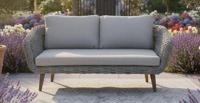 Serrano lounge bench grey wicker/acacia vintage grey Eurofar - Eurofar - thumbnail