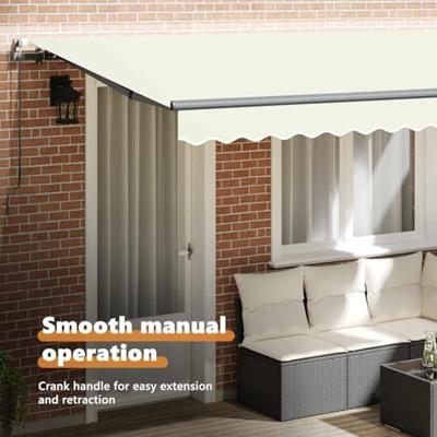VidaXL Inklapbaar zonnescherm crème 400 x 200 cm stof VidaXL Inklapbaar zonnescherm crème 400 x 200 cm stof