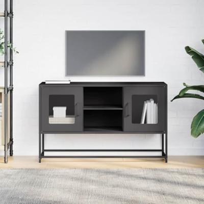 Tv-meubel 100,5x39x60,5 cm staal zwart