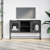 Tv-meubel 100,5x39x60,5 cm staal zwart - thumbnail