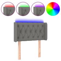 Hoofdbord LED 83x16x78/88 cm stof donkergrijs - thumbnail