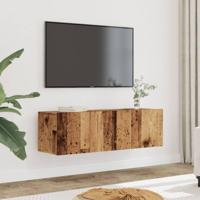 Tv-meubels 2 st wandgemonteerd 100x30x30 cm oud houtkleurig - thumbnail