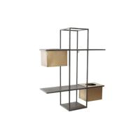 Planken DKD Home Decor Zwart Metaal Koper 2 Planken (50 x 16 x 60 cm) - thumbnail