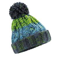 Beechfield CB486b Junior Corkscrew Pom Pom Beanie - Electric Grey - One Size - thumbnail