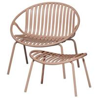 WOOOD Bruce Fauteuil Tuin - Metaal - Zalm Roze - 73x81x72 cm - thumbnail