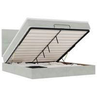 Ottoman bed met matrassen 160x200cm fluweel lichtgrijs - thumbnail