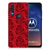 Motorola One Vision TPU Case Red Roses - thumbnail