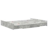 Opbergbedframe met lade Betongrijs 140 x 200 cm Bewerkt hout - thumbnail