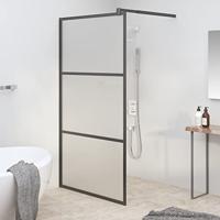 VidaXL Inloopdouchewand 100x195 cm mat esg-glas zwart - thumbnail