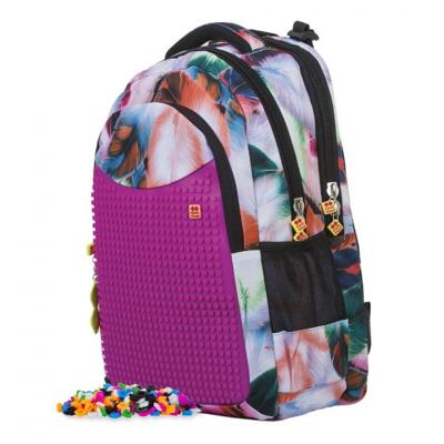 Pixie crew rugzak veren met siliconen paneel 32 liter roze Pixie crew rugzak veren met siliconen paneel 32 liter roze