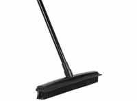 GS Rubberen Bezem - Kappersbezem - Vloerwisser met Steel - 68-120 cm - Zwart - thumbnail