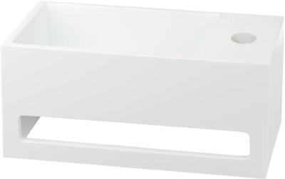 Saqu Tenno fontein rechts 35x20cm met handdoekhouder mat wit