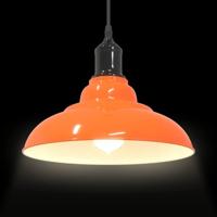 Hanglamp in hoogte verstelbaar E27 31cm metaal glanzend oranje - thumbnail