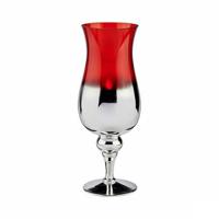 Kaarshouder Kristal Rood Zilverkleurig 13 x 35 x 13 cm (6 Stuks) - thumbnail