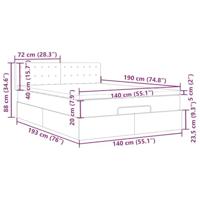 Ottoman bed met matras 140x190cm kunstleer grijs - thumbnail