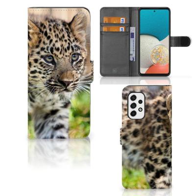 Samsung Galaxy A53 | Telefoonhoesje | Met pasjeshouder | Baby Luipaard