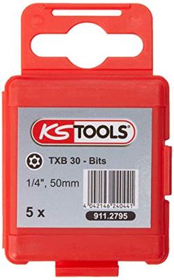 KS Tools 911.2795 9112795 Torx-bit TB 30 Speciaal staal Vernikkeld E 6.3 5 stuk(s)
