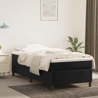Boxspring met matras fluweel zwart 90x190 cm - thumbnail