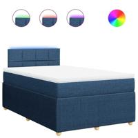 Boxspring met matras stof blauw 120x200 cm - thumbnail