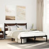 Bedframe met hoofdbord zonder matras bruin eiken 150x200 cm - thumbnail