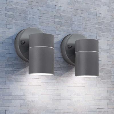 VidaXL Led-wandlamp buiten neerwaarts rvs 2 st