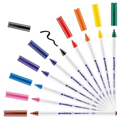 Edding textielpen 4600, set van 10 stuks in geassorteerde kleuren - thumbnail